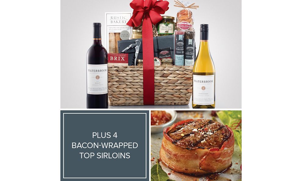 Wine & Charcuterie Deluxe Picnic Basket with Steak