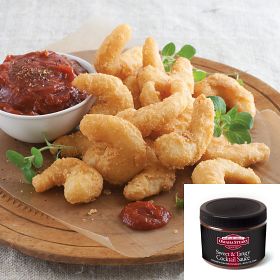 Oven Fried Shrimp with Cocktail Sauce