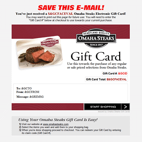 Omaha Steaks E-Gift Card