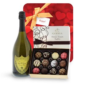 Dom Perignon and Godiva Truffles