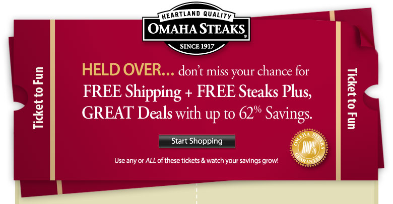 Ticket to Fun - HELD OVER... don't miss your chance for FREE Shipping + FREE Steaks Plus, GREAT Deals with up to 62% Savings.