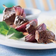 Fig-Balsamic Glazed Beef Kabobs