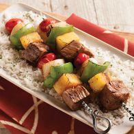 Polynesian Kabobs:Pineapple-Marinated Beef Skewers