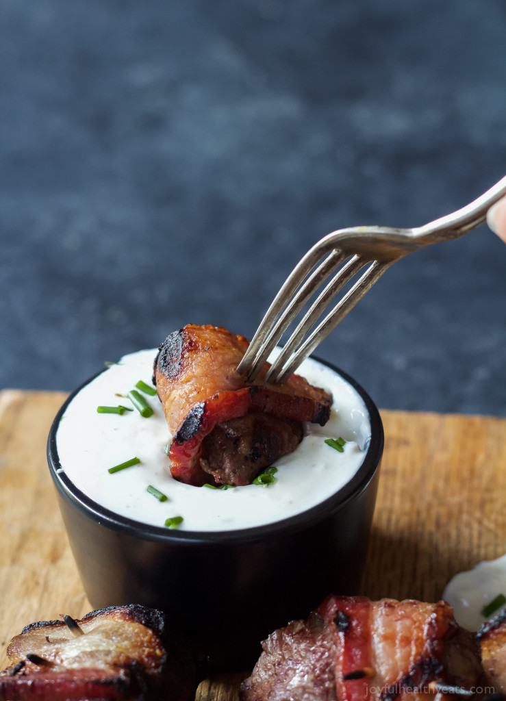 Bacon-Wrapped Tenderloin Tips with Creamy Horseradish ...