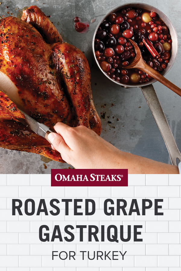 Skip the cranberry sauce and upgrade your turkey with this grape gastrique recipe. A perfect sauce for your holiday turkey dinner. #thanksgiving