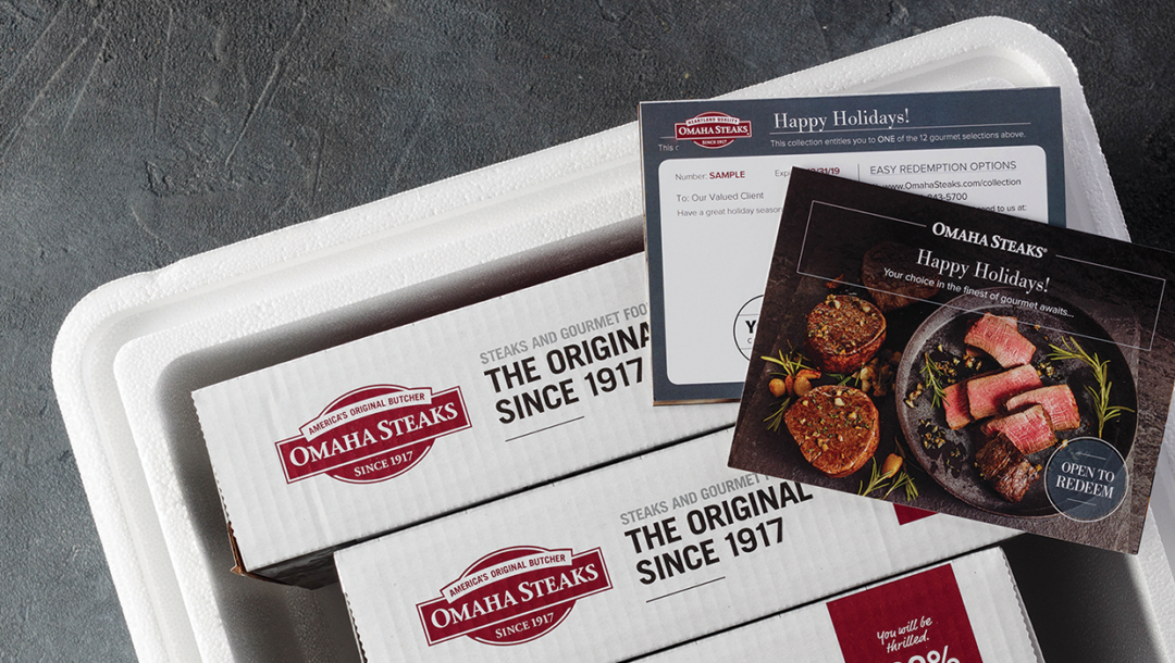 omaha steaks white cooler with products boxes