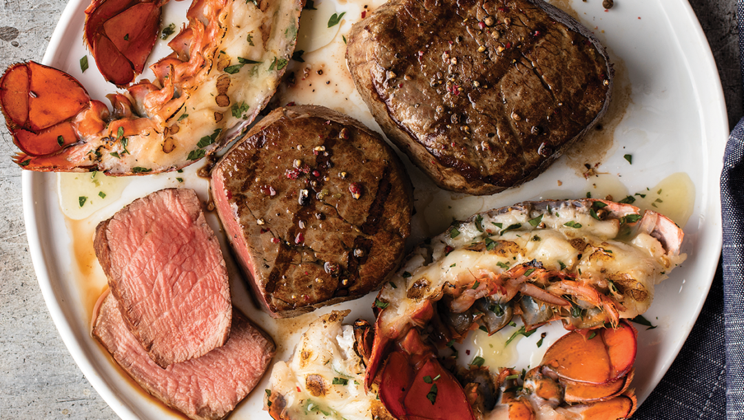 Treat mom to this Mother's Day filet mignon and Maine lobster tail halves - a perfect gift for the foodie mom!