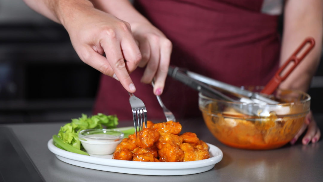 buffalo chicken bites on plate