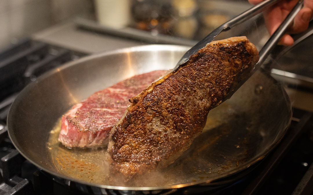 Pan-Seared Strip Steaks Recipe