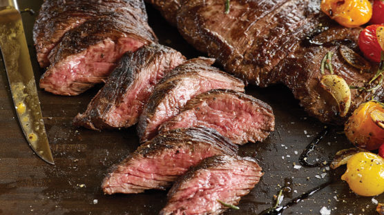 Sliced skirt steak