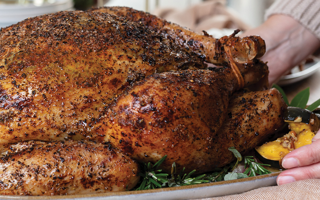 Garlic herb butter thanksgiving turkey and honey pecan roasted acorn squash BLOGS Garlic-Herb Turkey with Honey-Pecan Acorn Squash