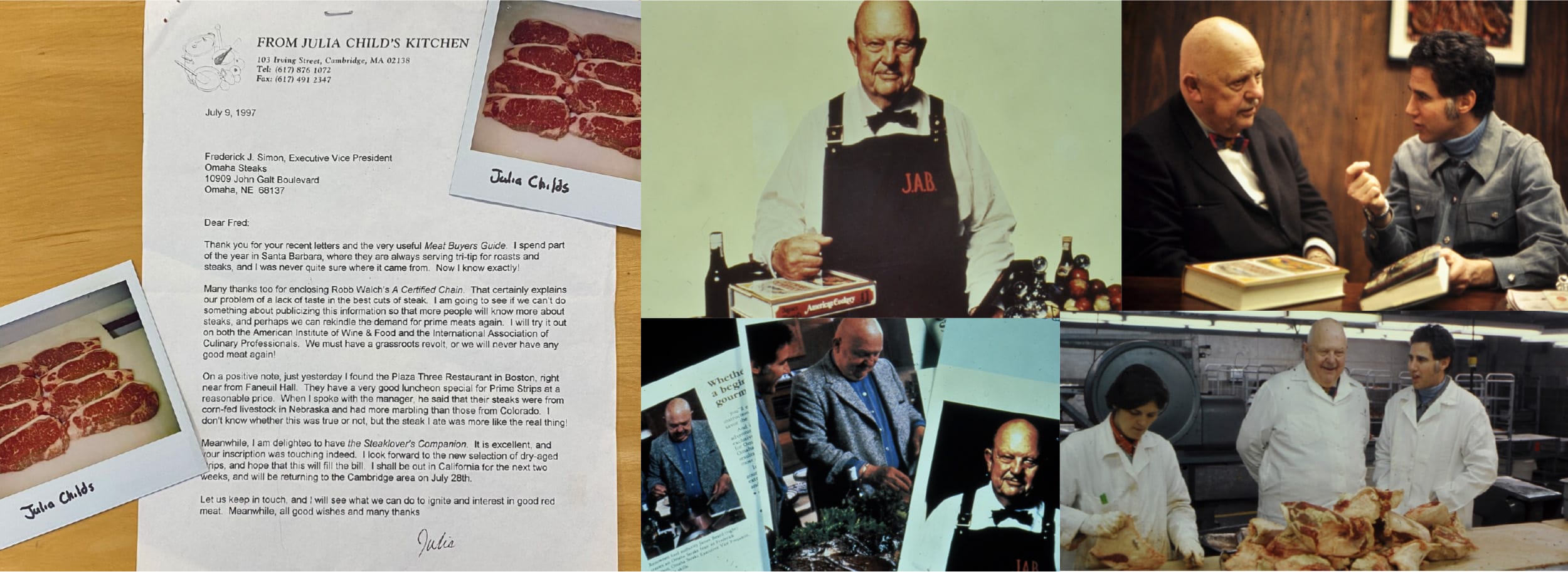 collage of photos of fred simon, fourth-generation family owner of Omaha Steaks