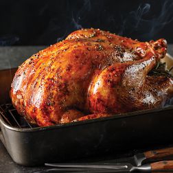 Whole roasted turkey perfect for Thanksgiving or any other family occasion.