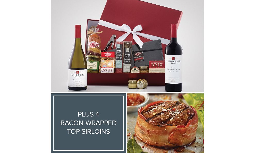 Wine & Charcuterie Deluxe Gift Box with Steak Omaha Steaks