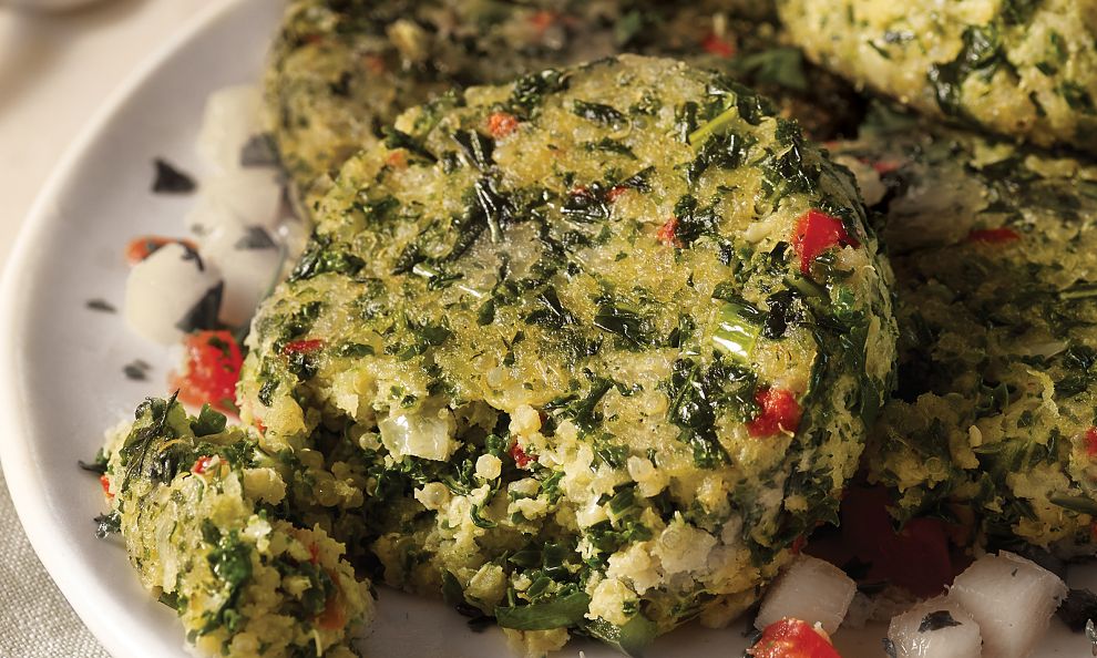 Kale And Quinoa Cakes At Omaha Steaks Kale And Quinoa Cakes At Omaha Steaks