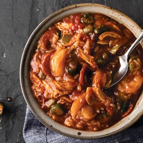 2 (63 oz.) Slow Cooker Meal: Three Meat Jambalaya with Rice