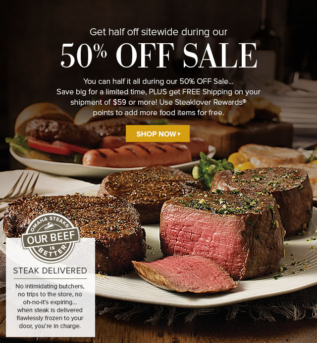 Omaha Steaks Restock the freezer at 50 Off + Free Shipping!