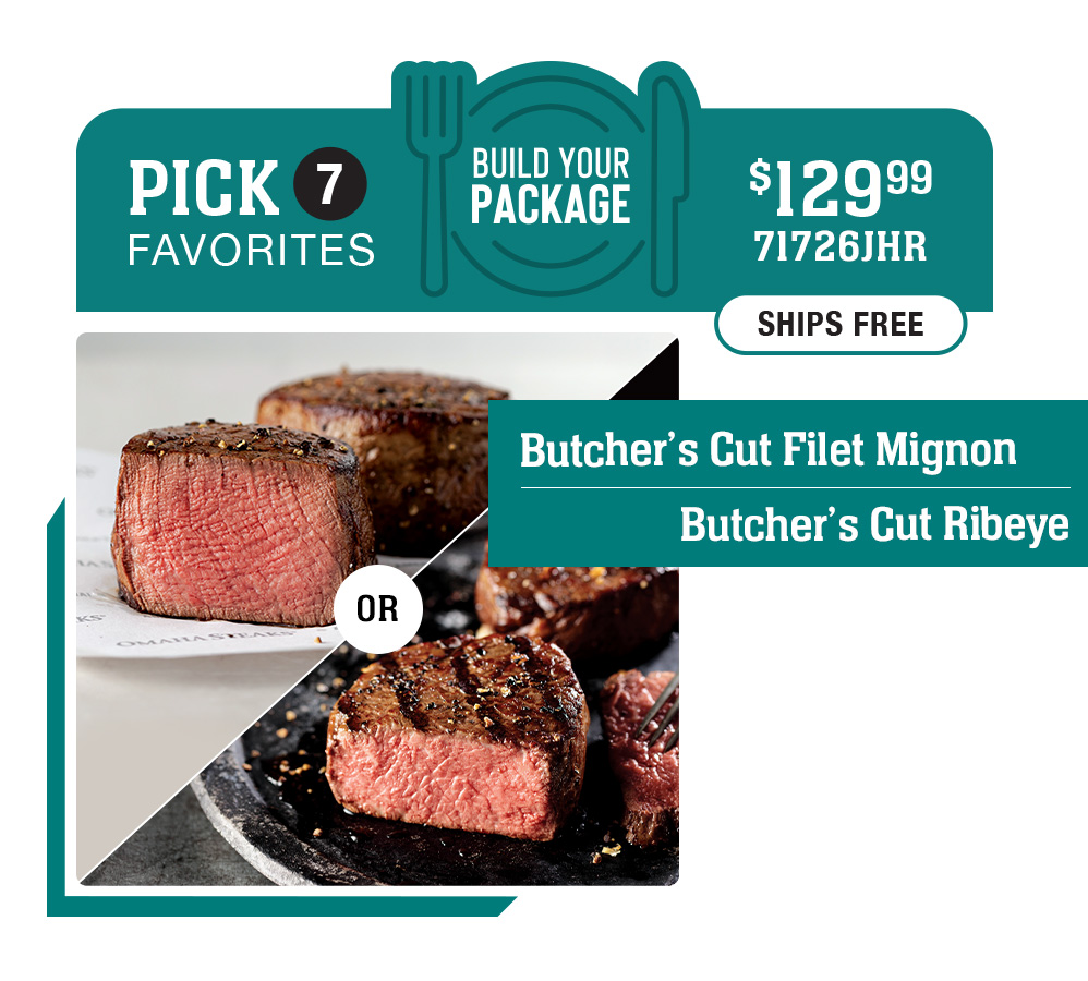 Build a custom menu & get FREE burgers! Omaha Steaks