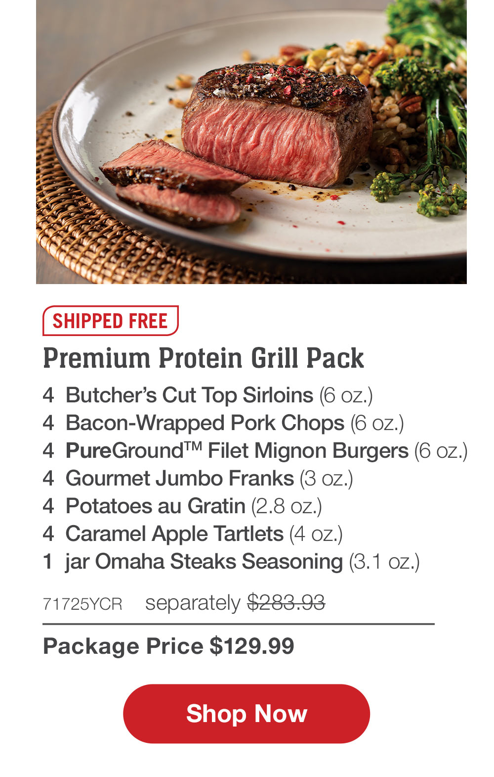 Enjoy 12 FREE Filet Mignon Burgers! Omaha Steaks