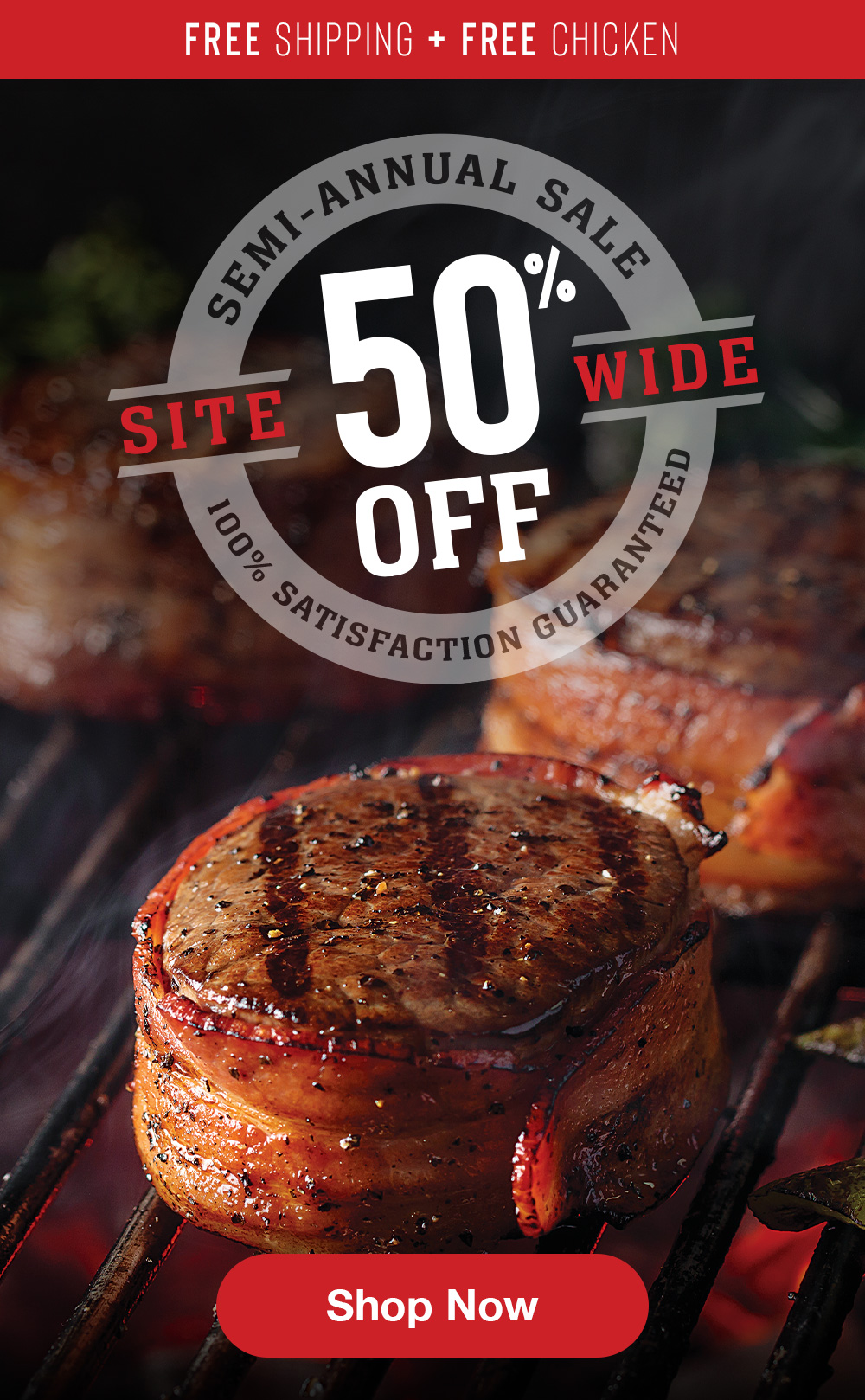 Score 50 off + 4 FREE chicken breasts + FREE shipping. Omaha Steaks