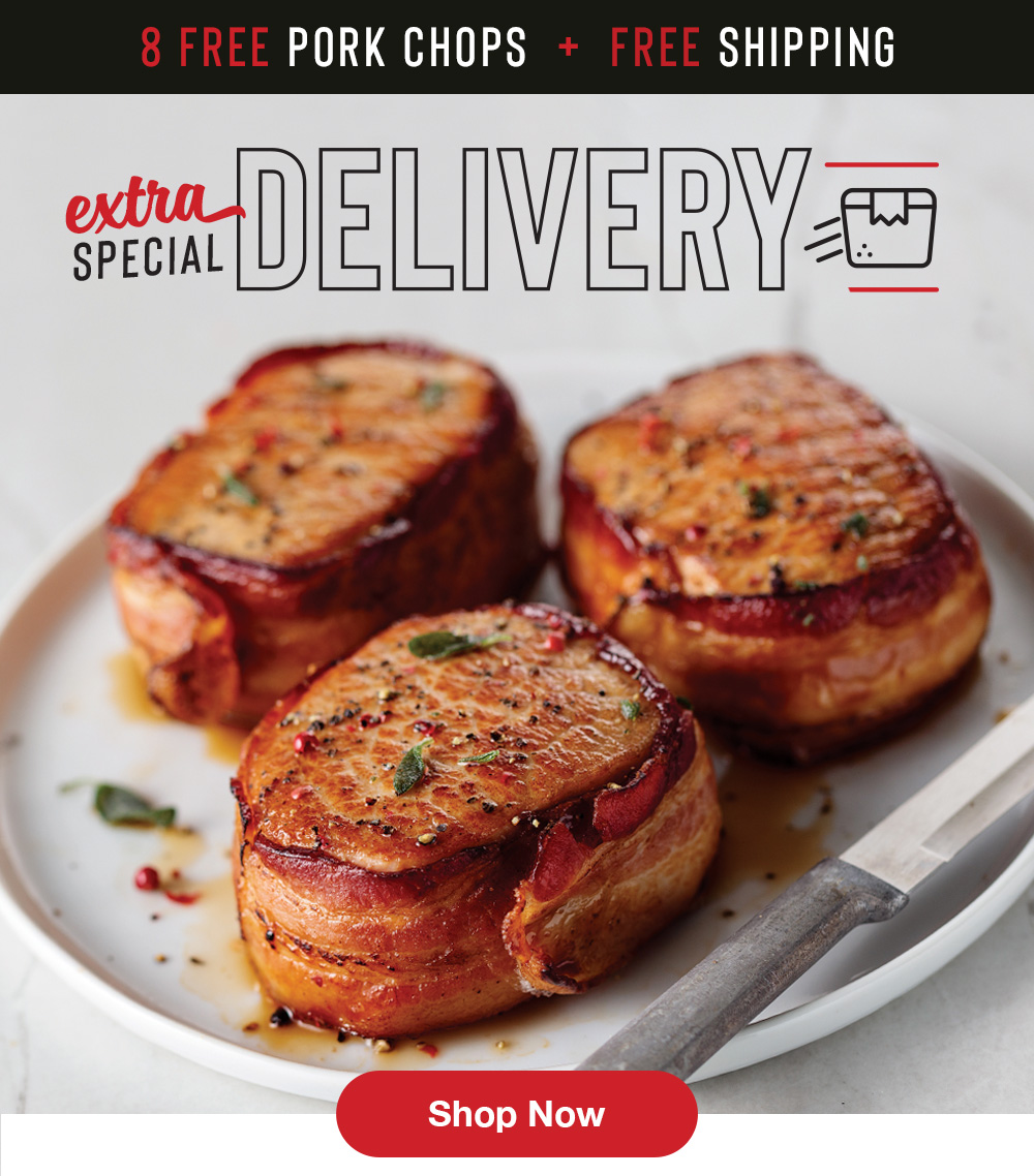 Omaha Steaks Score 8 FREE BaconWrapped Pork Chops + FREE shipping. Milled