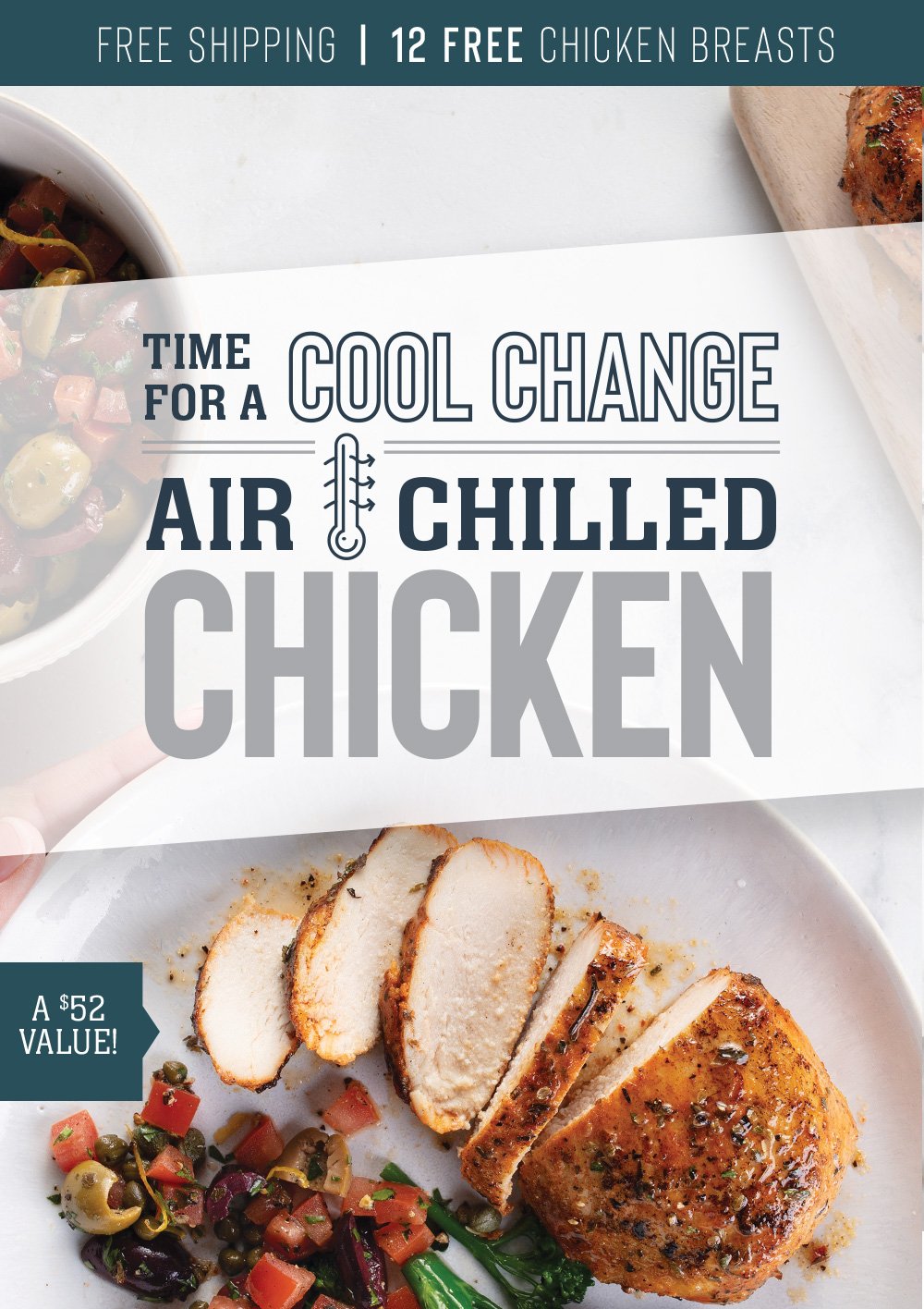 Airchilled & delicious 12 FREE chicken breasts! Omaha Steaks