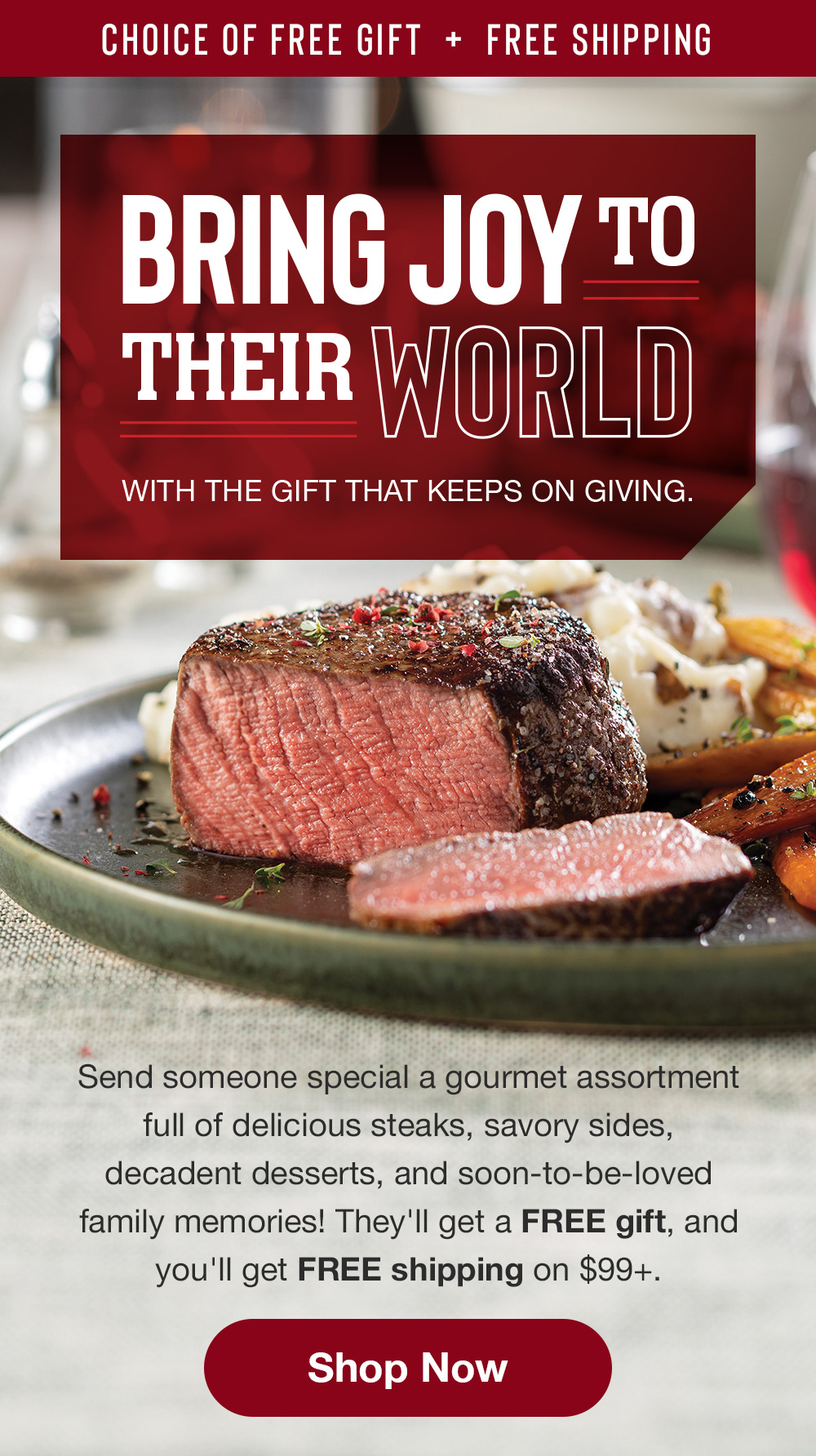 Feel jolly with a free gift! Omaha Steaks