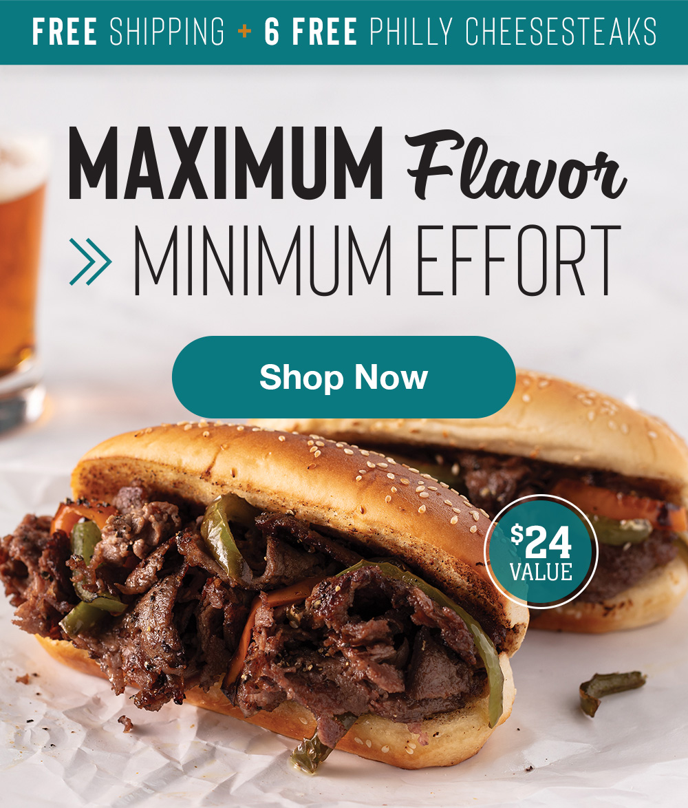 6 FREE Philly Cheesesteaks delivered FREE to your door. Omaha Steaks