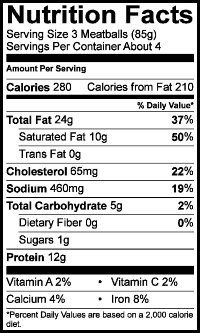 For Nutrition Information Please Call 1-800-960-8400