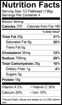 For Nutrition Information Please Call 1-800-960-8400