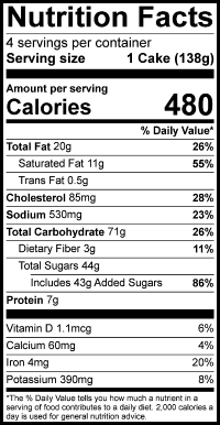 For Nutrition Information Please Call 1-800-960-8400
