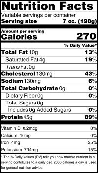 For Nutrition Information Please Call 1-800-960-8400