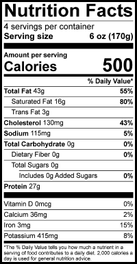 For Nutrition Information Please Call 1-800-960-8400