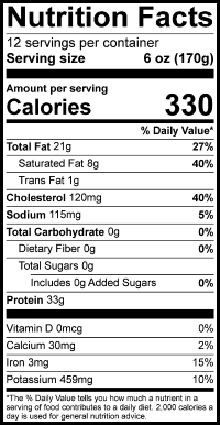 For Nutrition Information Please Call 1-800-960-8400