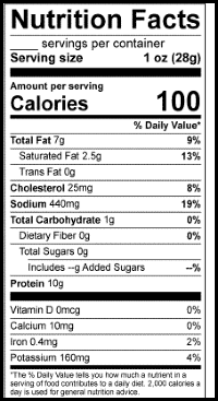 For Nutrition Information Please Call 1-800-960-8400