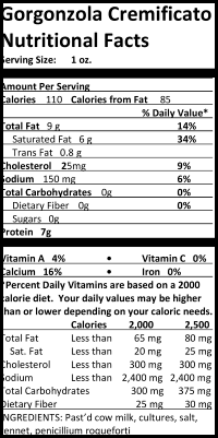 For Nutrition Information Please Call 1-800-960-8400