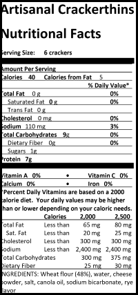 For Nutrition Information Please Call 1-800-960-8400