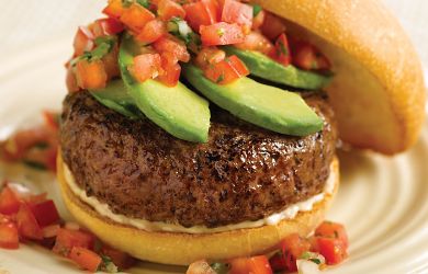 Southwestern Chipotle Burger with Chipotle Mayonnaise and Pico de Gallo