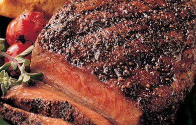 Sweet-Rub Ribeye Steaks with Grilled Polenta Cremona-Style