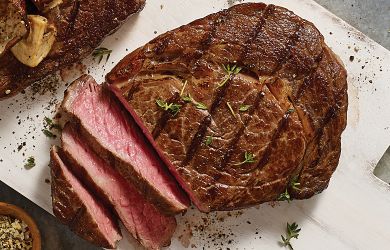 Ribeye Steak Topped with Sauteed Wild Mushrooms