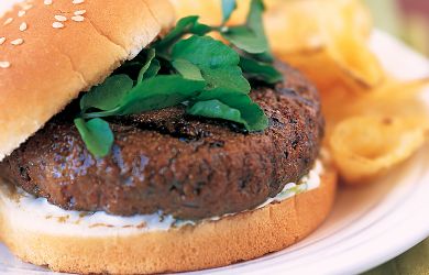 Firecracker Burgers with Cooling Lime Sauce