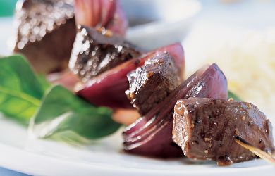 Fig-Balsamic Glazed Beef Kabobs