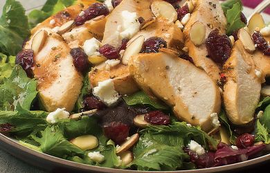Spring Greens with Grilled Chicken, Honey Balsamic Vinaigrette