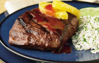 Latin Steaks with Sweet & Smoky BBQ Drizzle