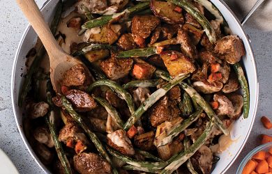 Dijon Steak and Potatoes with Green Beans