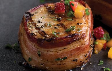 Grilled Pork Chops with Strawberry Peach Salsa