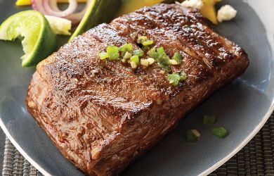 Spicy Grilled Ribeye Steak with Avocado-Mango Salad