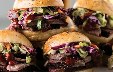 Smoked Brisket Sliders with Ancho Barbeque Sauce