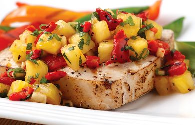 Grilled Swordfish with Pineapple Ginger Salsa
