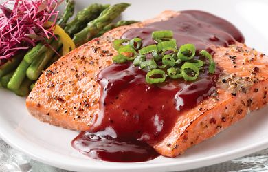 Wild Salmon Fillets with Napa Cabernet Glaze